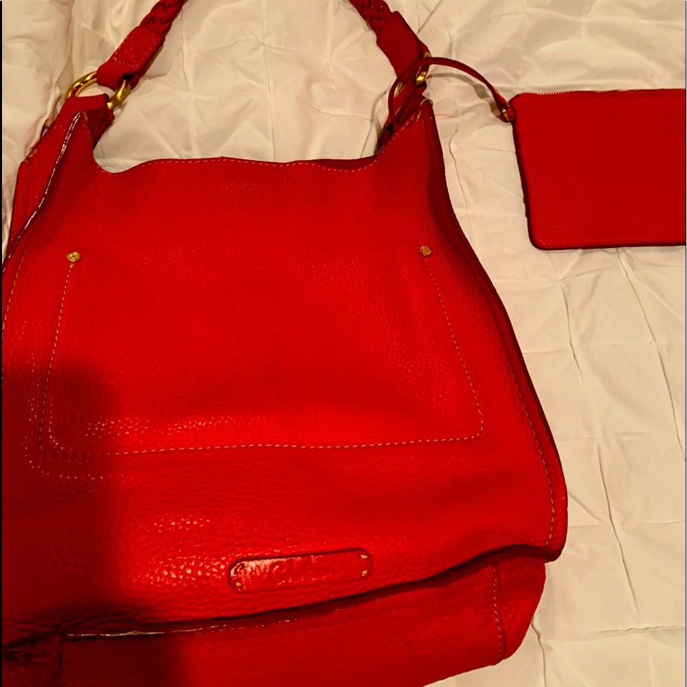 ColeHaan red leather bag
